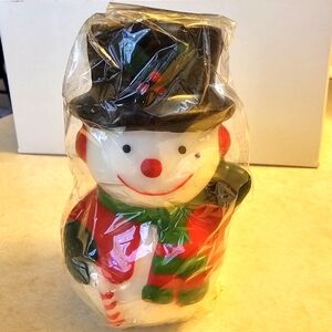 Robert Alan Snowman Candle Hand Painted Foam Wax Christmas Vintage Holiday Decor
